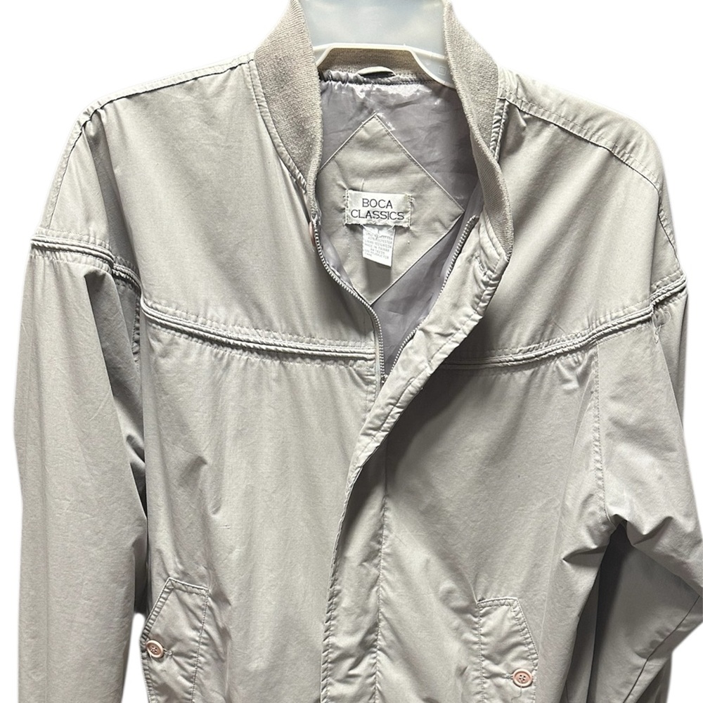 Men's BOCA Classics Light Gray Vintage Windbreaker Jacket size L